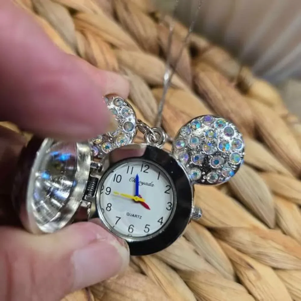 Chaoyada Mickey Mouse Pendant Watch Necklace